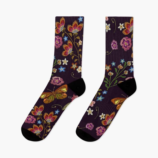 Item preview, Embroidery flowers and butterfly designed and sold by HarleyGarner.