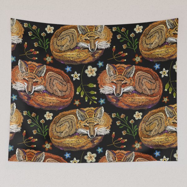 Item preview, Embroidery sleeping fox designed and sold by HarleyGarner.