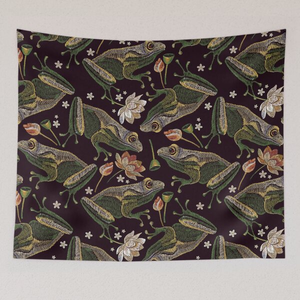 Item preview, Embroidery vintage frogs designed and sold by HarleyGarner.