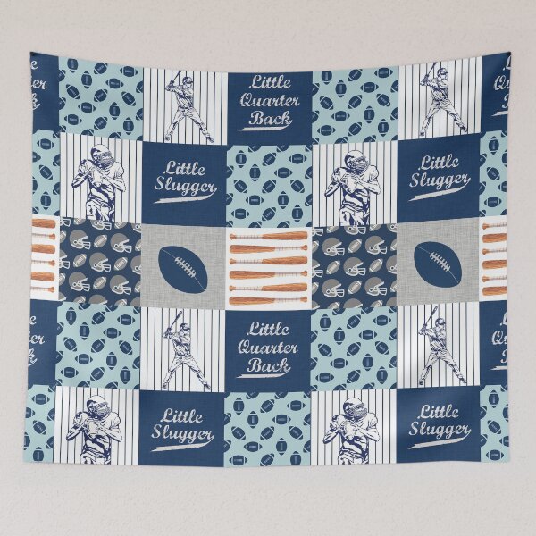 Item preview, Football Blue Navy pattern designed and sold by HarleyGarner.