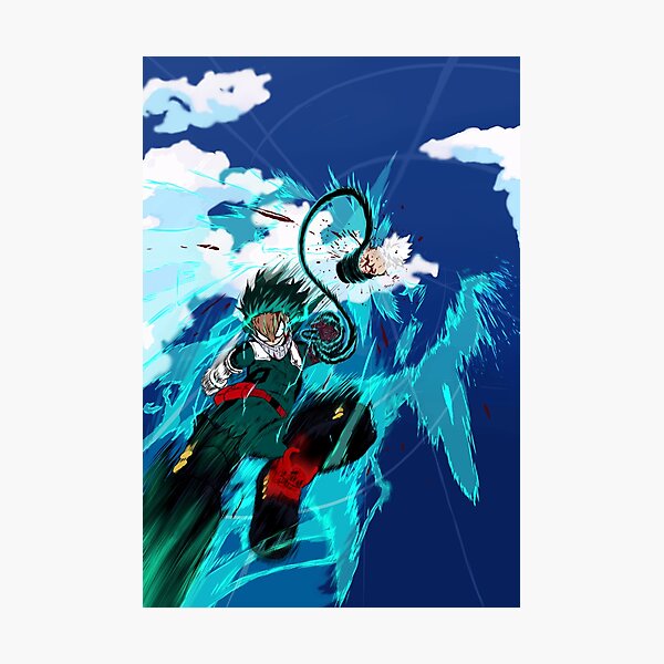 Deku Vs Shigaraki Fight (Colored) Photographic Print