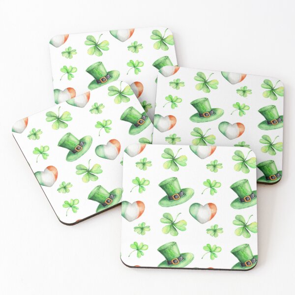 Item preview, Irish Seamless pattern with green hats designed and sold by HarleyGarner.