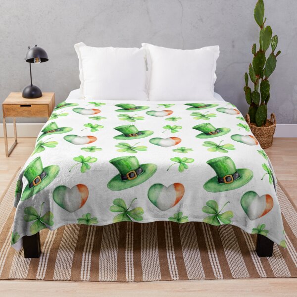 Item preview, Irish Seamless pattern with green hats designed and sold by HarleyGarner.