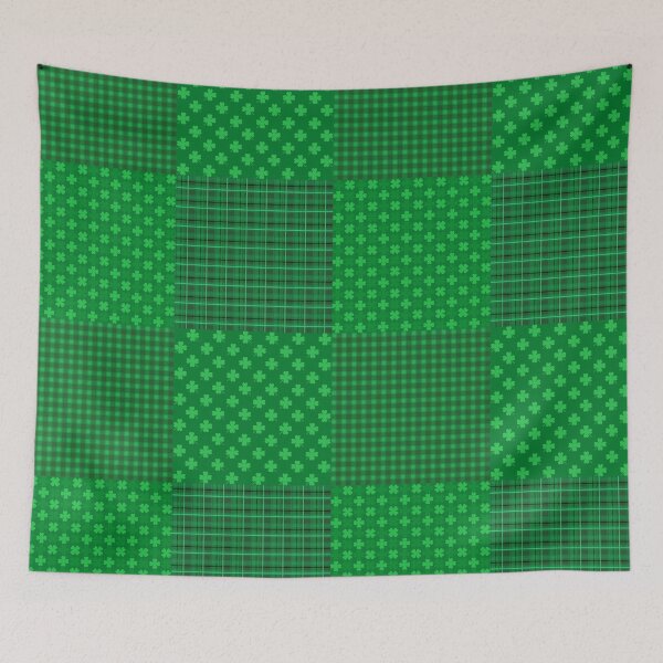 Item preview, Irish Seamless Patterns with Stripes and Clover designed and sold by HarleyGarner.