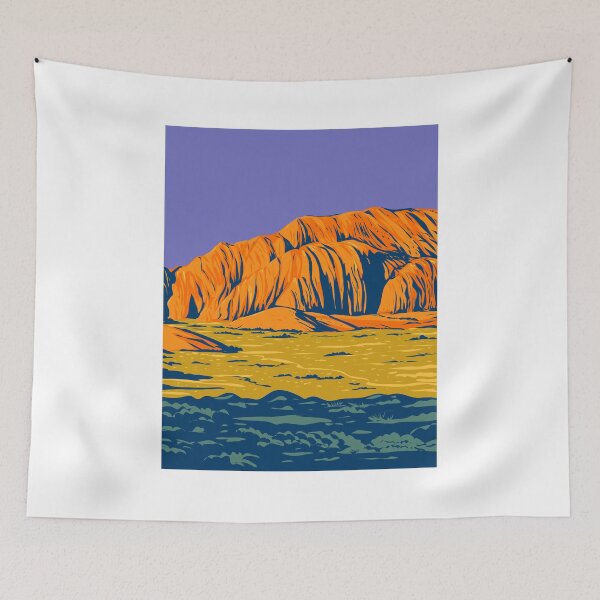 Item preview, Snow Canyon State Park with Navajo Sandstone of the Red Mountains in Red Cliffs Desert Reserve in Utah USA WPA Poster Art designed and sold by patrimonio.