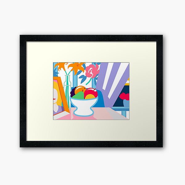STILL LIFE WIITH LILIES AND MIXED FRUIT | DIGITAL VERSION Framed Art Print