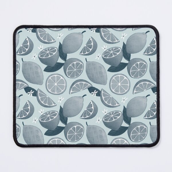 Item preview, Zesty Lemons Pattern - Monochrome Stormy Blue Palette designed and sold by CircusCreative.