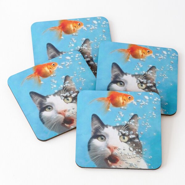 Item preview, Cat and Gold Fish designed and sold by MorningFive.