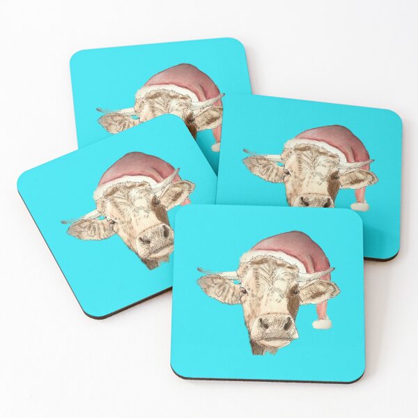 Item preview, Festive Merry Christmas Cow Farm Animal  designed and sold by ClosLineDesigns.