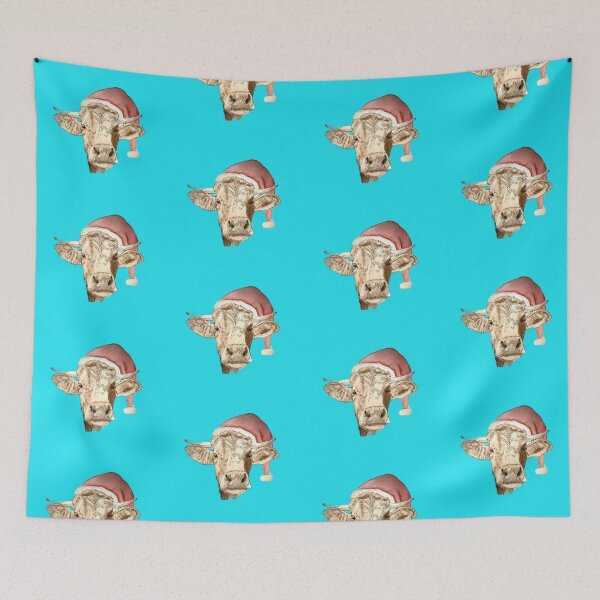 Item preview, Festive Merry Christmas Cow Farm Animal  designed and sold by ClosLineDesigns.