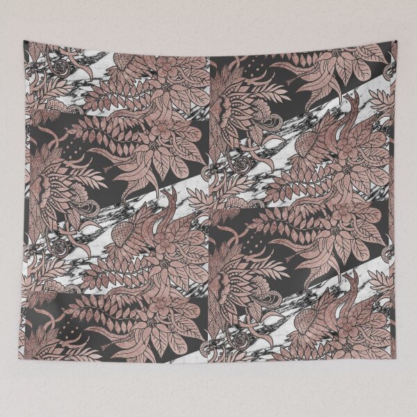 Item preview, Rose Gold Flowers and Modern Black and Marble Cut designed and sold by Blkstrawberry.