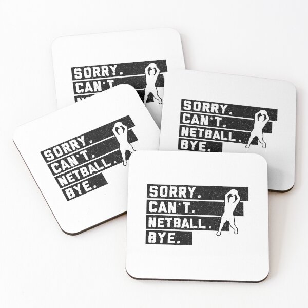 Item preview, Netball Sorry Can't Bye Black White designed and sold by AlysaWithArt.