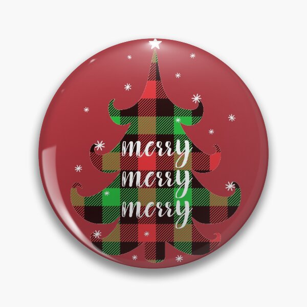 Artikelvorschau, Frohe Frohe Frohe Weihnachtsbaum Buffalo Plaid entworfen und verkauft von SpringMoonPress.