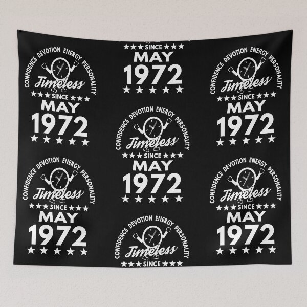 Item preview, May Birthday Timeless Person -1972 - White Text designed and sold by MoonsmileProd.