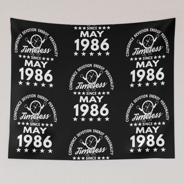 Item preview, May Birthday Timeless Person -1986 - White Text designed and sold by MoonsmileProd.