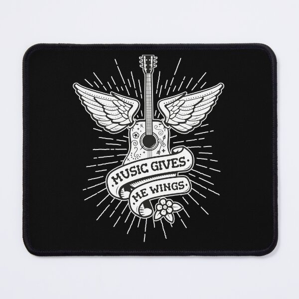 Item preview, Music Gives Me Wings - Old School Tattoo Guitar designed and sold by propellerhead.