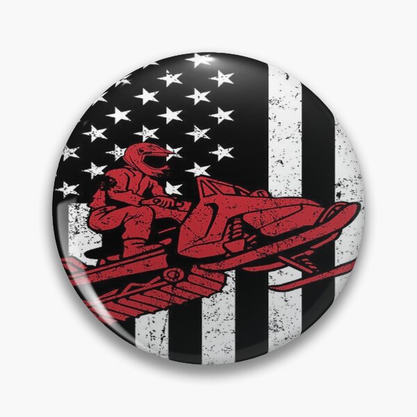 Item preview, Retro Snowmobile American Flag Black designed and sold by AlysaWithArt.