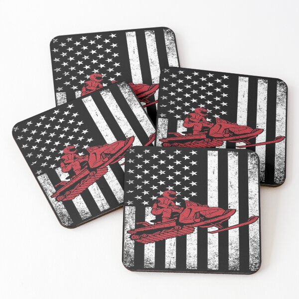 Item preview, Retro Snowmobile American Flag Black designed and sold by AlysaWithArt.