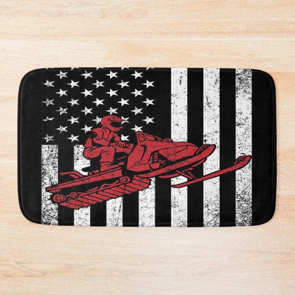 Item preview, Retro Snowmobile American Flag Black designed and sold by AlysaWithArt.
