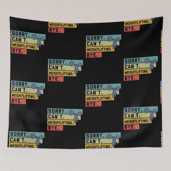 Item preview, Weightlifting Sorry I Can't Retro Art designed and sold by AlysaWithArt.