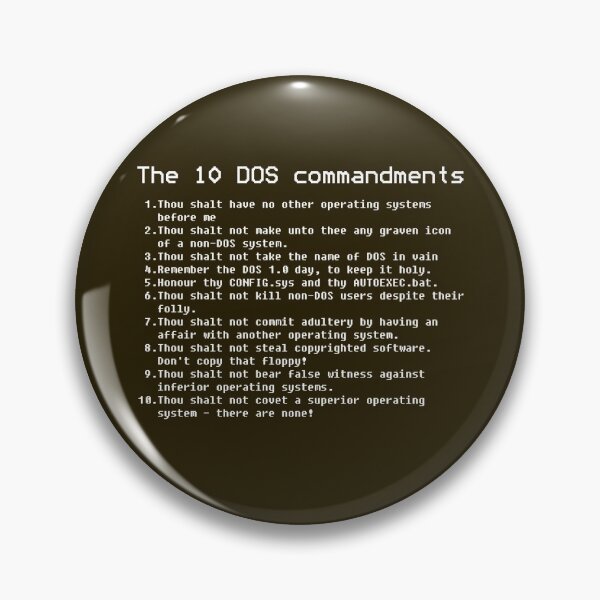 Item preview, The 10 DOS commandments designed and sold by Texty-Tshirts.
