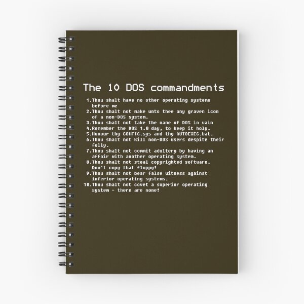Item preview, The 10 DOS commandments designed and sold by Texty-Tshirts.