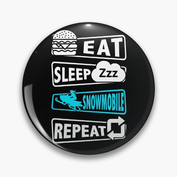 Item preview, Snowmobile Eat sleep Repeat Blue designed and sold by JaskolArt.