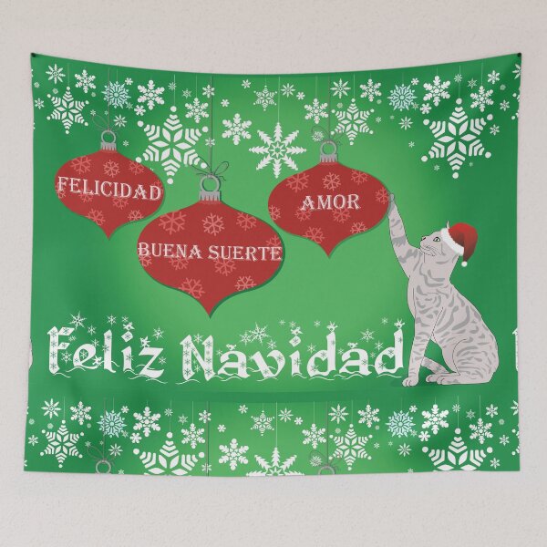 Item preview, Navidad Gato Esperanza Bendiciones Amor Feliz Navidad designed and sold by PinkPandaDesign.
