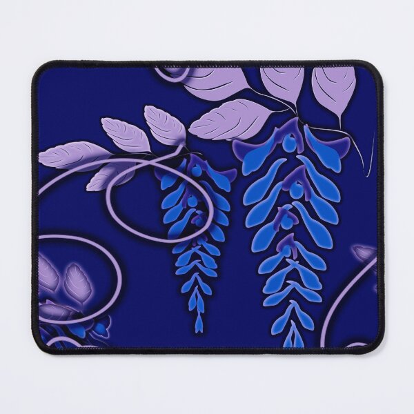 Item preview, wisteria, at night, monochrome,minimalism, blue,lilac, flowers, leaves designed and sold by Maria Mihailova.