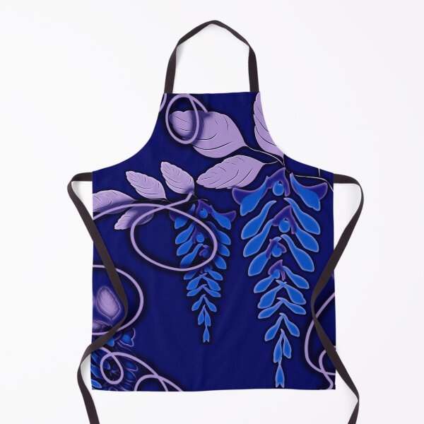 Item preview, wisteria, at night, monochrome,minimalism, blue,lilac, flowers, leaves designed and sold by Maria Mihailova.