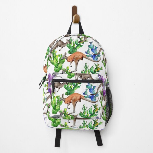 Item preview, Watercolor Kangaroo Multicolor Cactus designed and sold by JaskolArt.