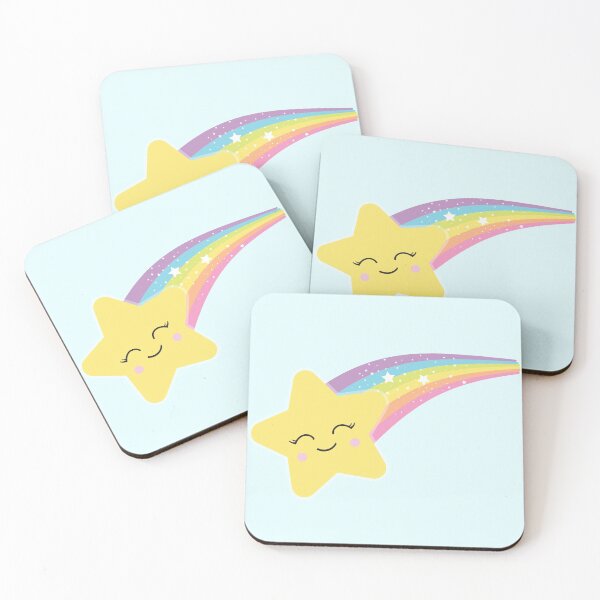 Item preview, Shooting Stars Pretty Rainbow Happy Smiling Blushing Stars  designed and sold by Simplyy  Unique.