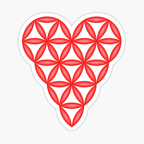 The Heart Of Life, 3D-Red/T. Sticker