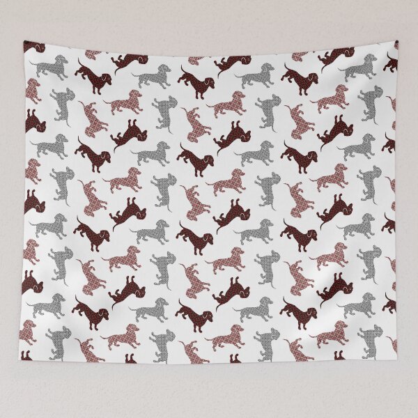 Item preview, Christmas Dachshunds in Damask designed and sold by AntiqueImages.