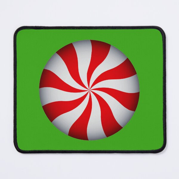 Item preview, Single Round Christmas Peppermint on Green designed and sold by ColorPopArtBoutique.