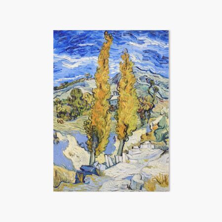 Vincent van Gogh - Two Poplars on a Hill Art Board Print