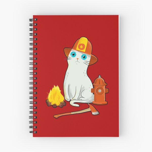 Item preview, Intense Gaze Firefighter white Cat  designed and sold by zorrorojo.