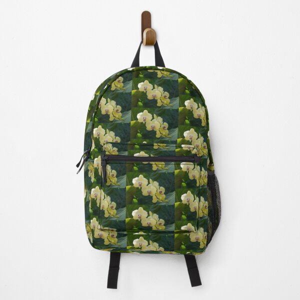 Item preview, Pale Yellow Orchids in Lush Jungle Green designed and sold by Georgia Mizuleva.