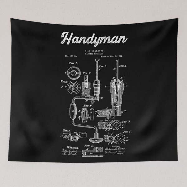 Item preview, Handyman - Hand Drill Patent Art Retro Blueprint 1883  designed and sold by LadyMay Vintage.