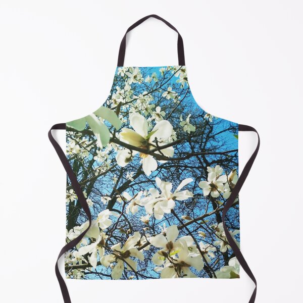 Item preview, White magnolia tree in blossom, natural background, spring season designed and sold by helenkaiy.