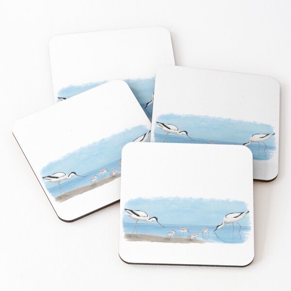Item preview, Pied Avocet family with four chicks designed and sold by AndrasVasasArt.
