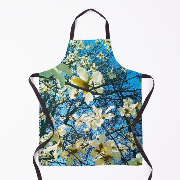 Item preview, White magnolia tree in blossom, natural background, spring season designed and sold by helenkaiy.