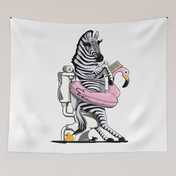 Item preview, Zebra on the Toilet, funny Animal Safari Bathroom Joke designed and sold by Wyattdesign.