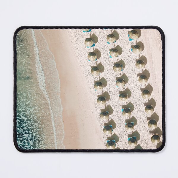 Item preview, Aerial Beach - Ocean - Straw Umbrellas - Sea Travel Photography designed and sold by Ingrid Beddoes Photography.
