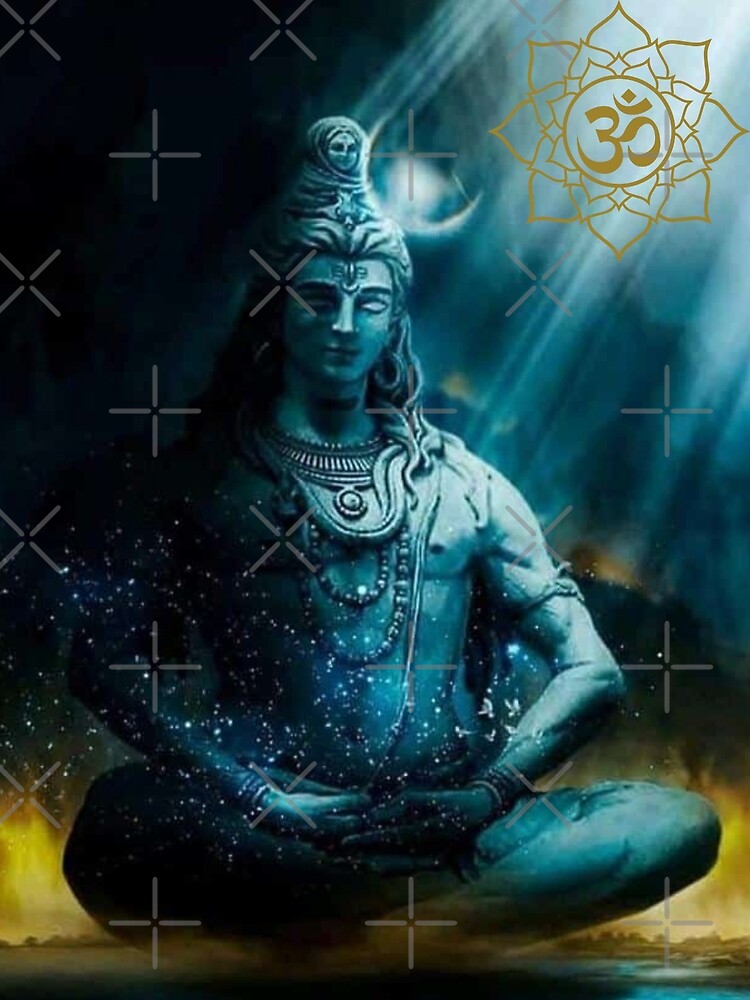 Premium Photo | A painting of shiva in a lotus pose
