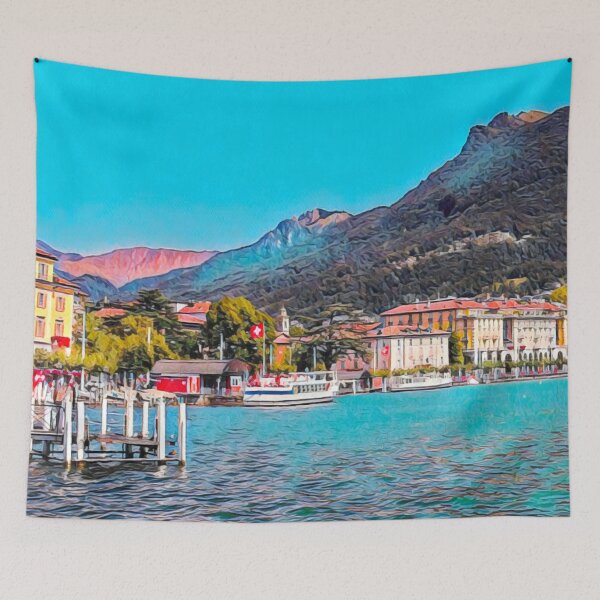 Item preview, Lugano Skyline designed and sold by Sofia-Draws.