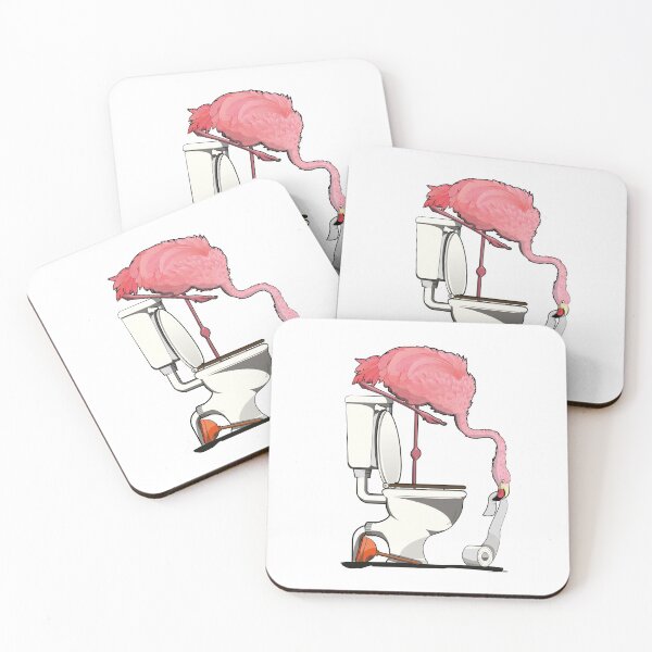 Item preview, Flamingo on the Toilet, funny Animal Safari Bathroom Joke designed and sold by Wyattdesign.
