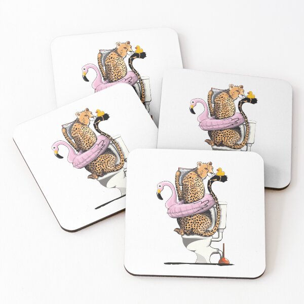 Item preview, Cheetah on the Toilet, funny Animal Safari Bathroom Joke designed and sold by Wyattdesign.