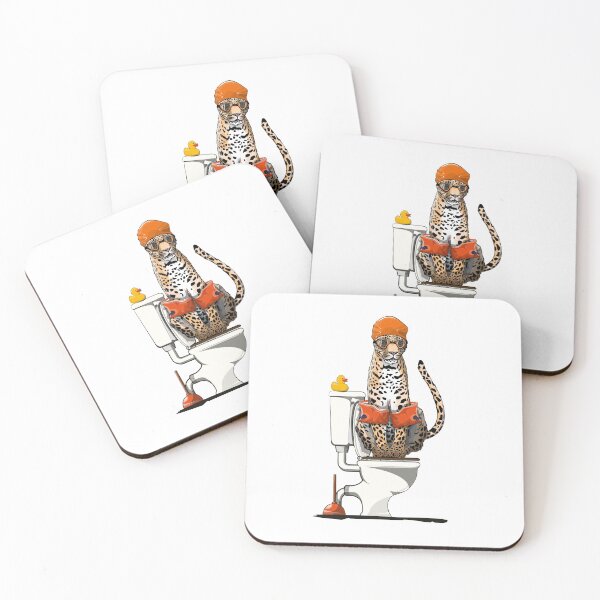 Item preview, Leopard on the Toilet, funny Animal Safari Bathroom Joke designed and sold by Wyattdesign.