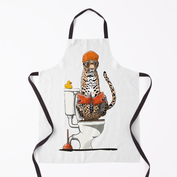 Item preview, Leopard on the Toilet, funny Animal Safari Bathroom Joke designed and sold by Wyattdesign.